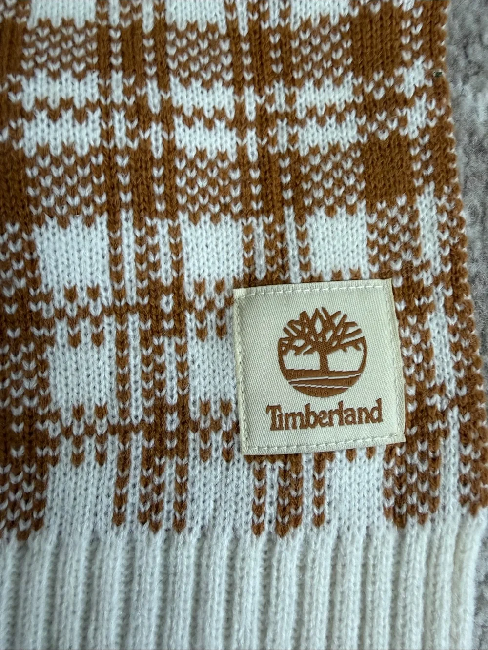 Timberland Plaid Knit Winter Scarf Unisex OS